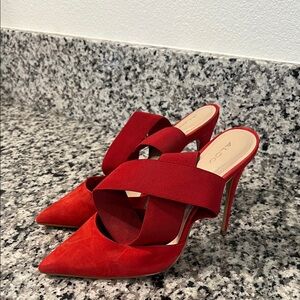 Aldo Bold Red Cross-Strap Heels